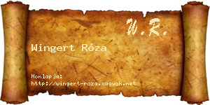 Wingert Róza névjegykártya